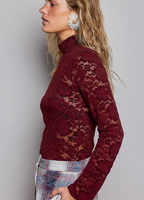 Crafted Mock Turtleneck Stretchable Long Sleeve Knit Top