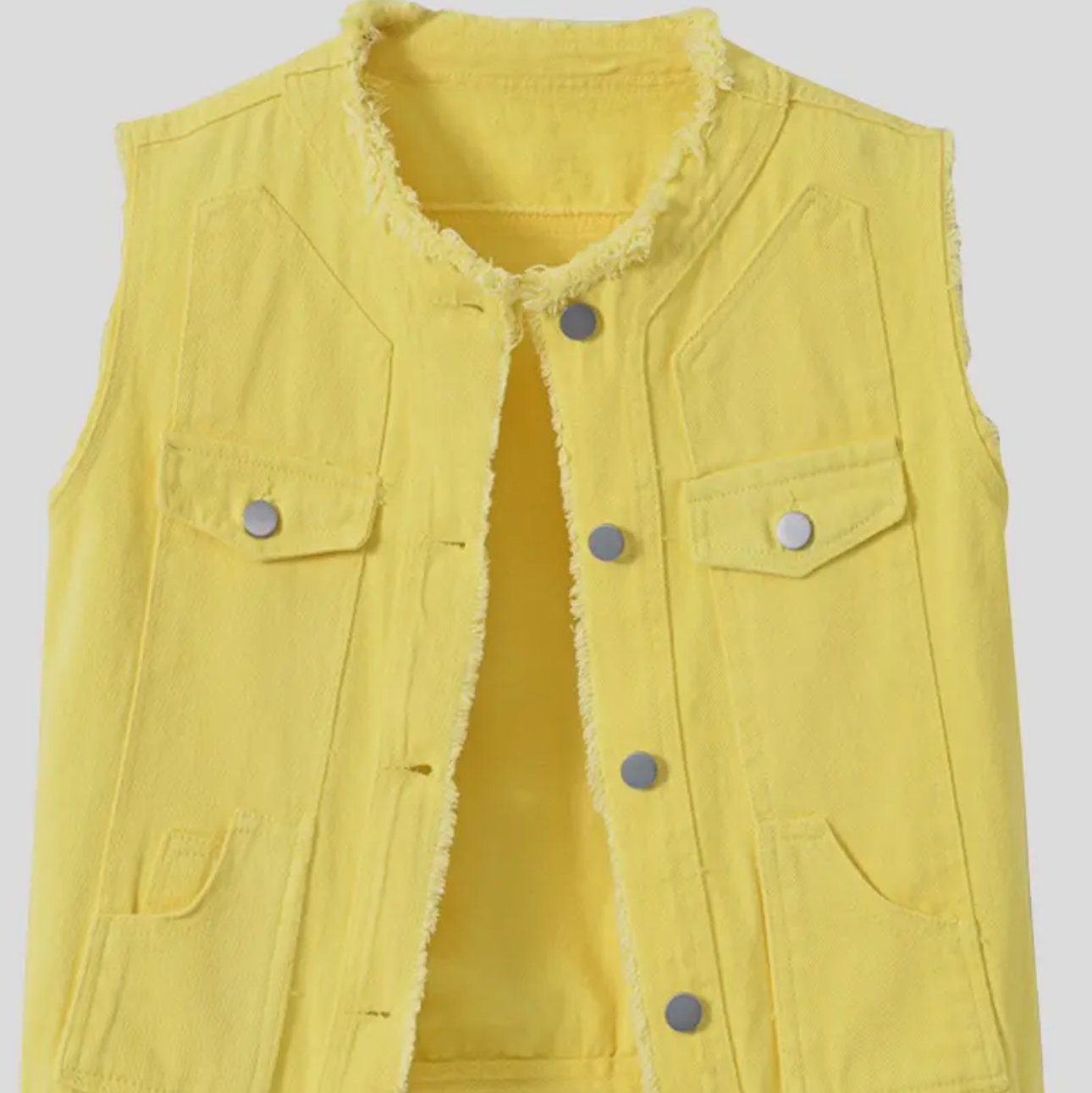 Yellow Denim Vest